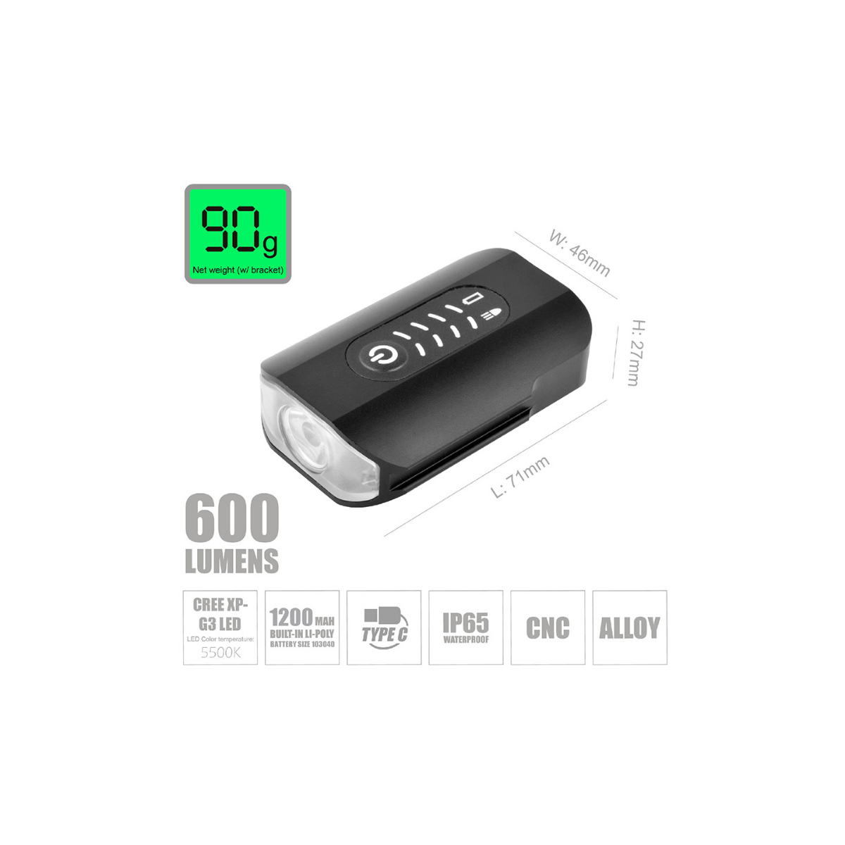 BRIVIGA LW-F500 600 LÜMEN ÖN/ARKA IŞIK